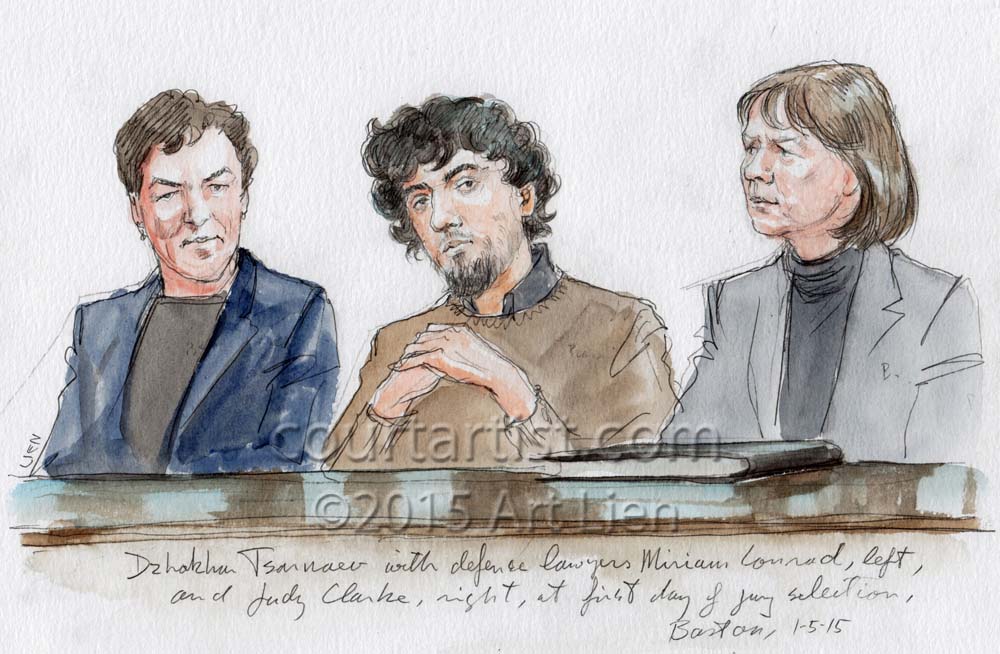 1000x654 Sketches Of Jury Selection In Boston Marathon Bombing Trial - Jury Sketch