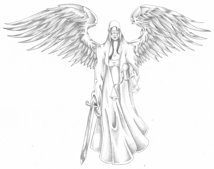 717x566 Justice Angel Tattoo Sketch Tattoo Ideas - Justice Sketch