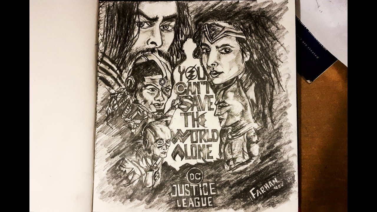 1280x720 Justice League Pencil Sketch 2017 Speed Drawing Superman - Justice Sketch