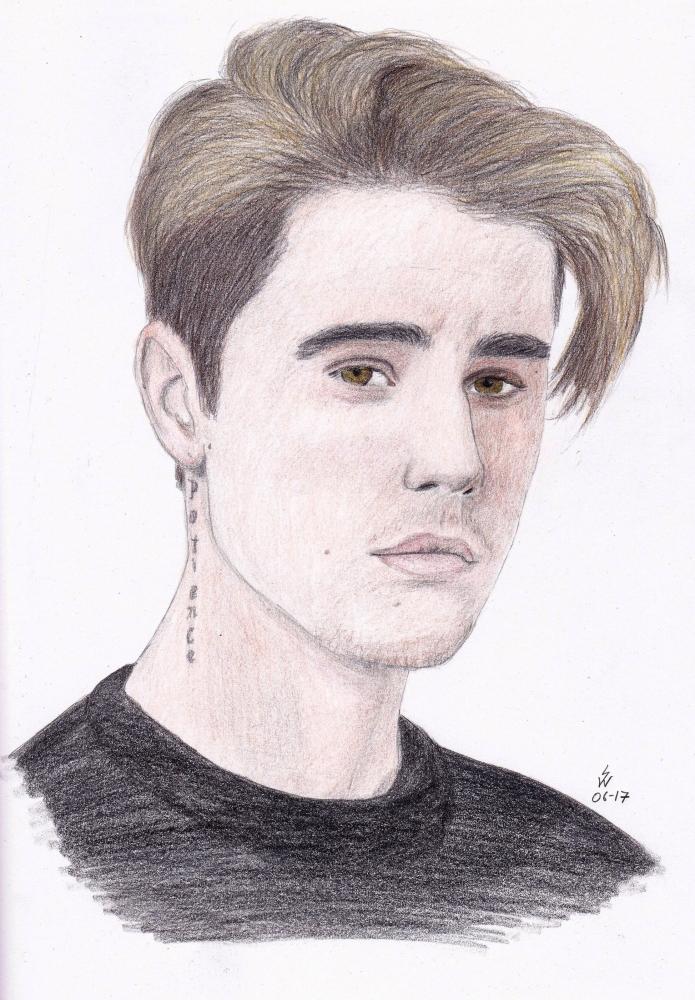 695x1000 Portrait Of Justin Bieber By Monkfan1992 On Stars Portraits - Justin Bieber Sketch
