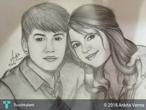 480x360 Justin Bieber And Selena Gomez Touchtalent - Justin Bieber Sketch
