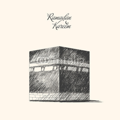 400x400 Plakat, Mekka - Kaba Sketch