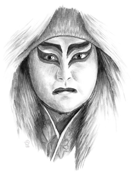 432x578 Kabuki Theatre Mask Poeturja - Kabuki Sketch