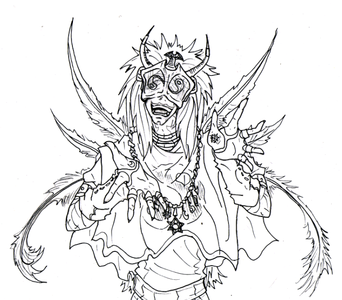 675x593 The Kabuki Wizard Sketch By Shadichizu - Kabuki Sketch