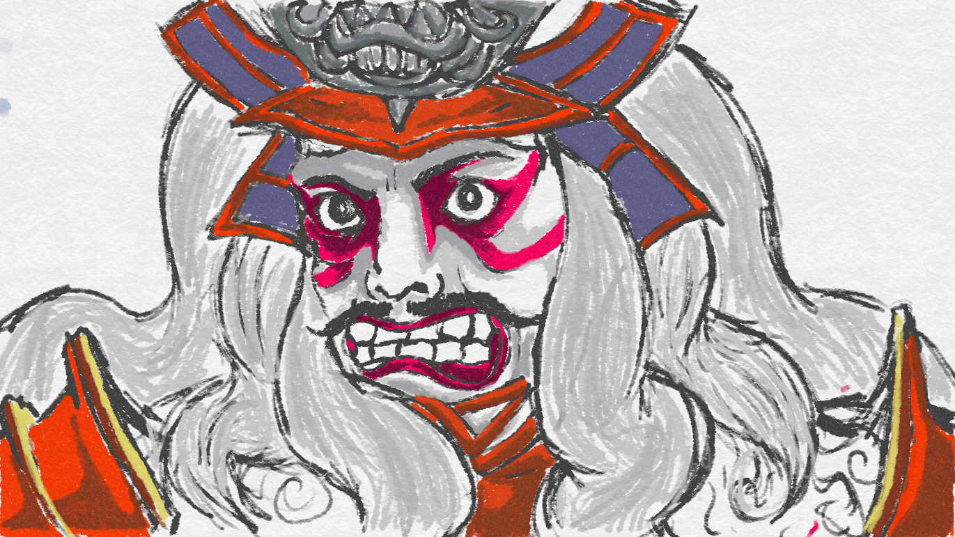 1371x771 Doodle Samurai Kabuki (Freshpaint) Nerdygo - Kabuki Sketch