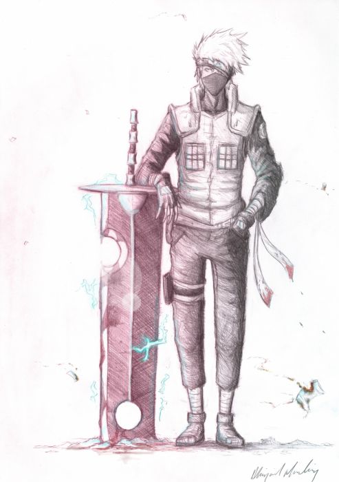 493x700 Sketches Naruto Shippuden Drawings Manga Lightning Kakashi Hatake - Kakashi Hatake Sketch