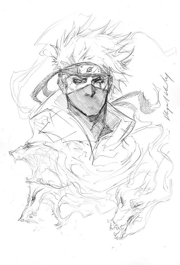 600x881 Kakashi Sketch By Abz J Harding - Kakashi Sketch
