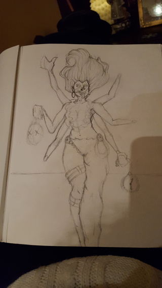 320x569 Old Sketch Of The Hindu Goddess Kali That Will Never Be Finished - Kali Sketch