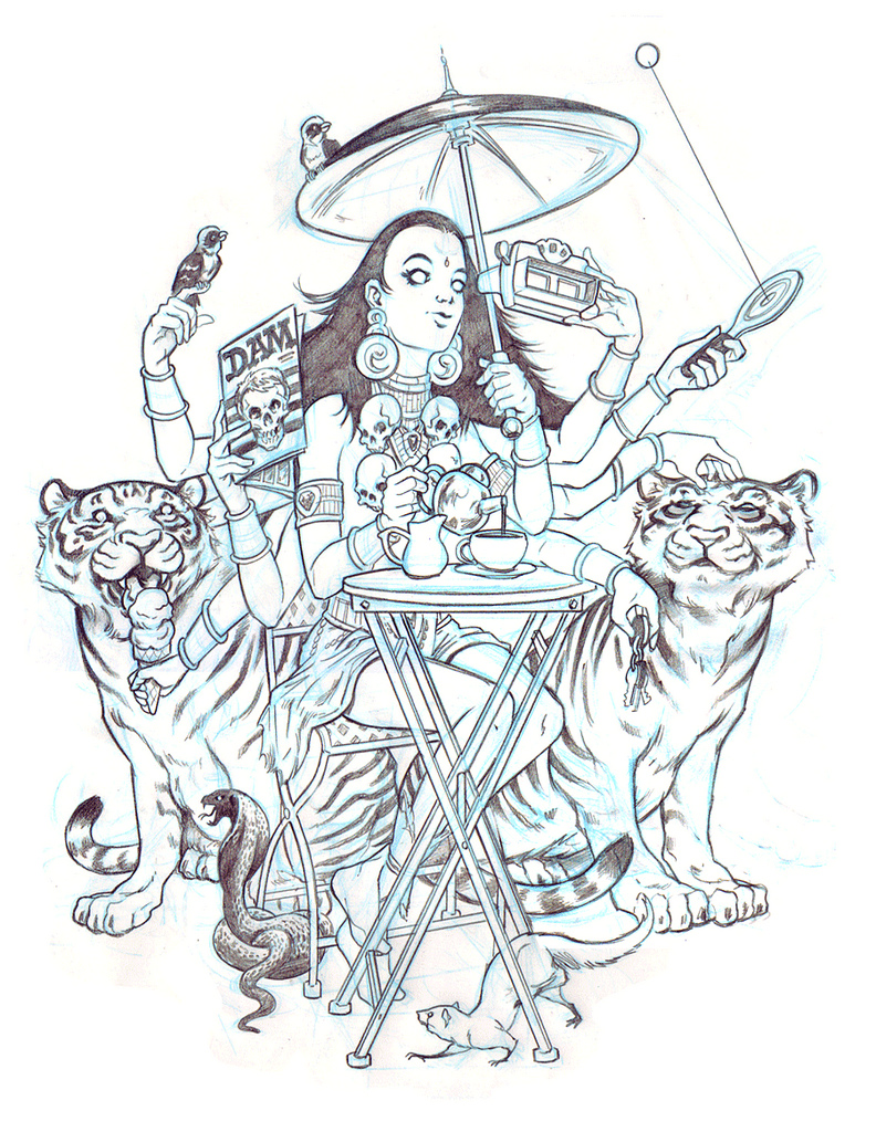 792x1024 Tea Break For Kali (Sketch) Original Sketch For My New - Kali Sketch