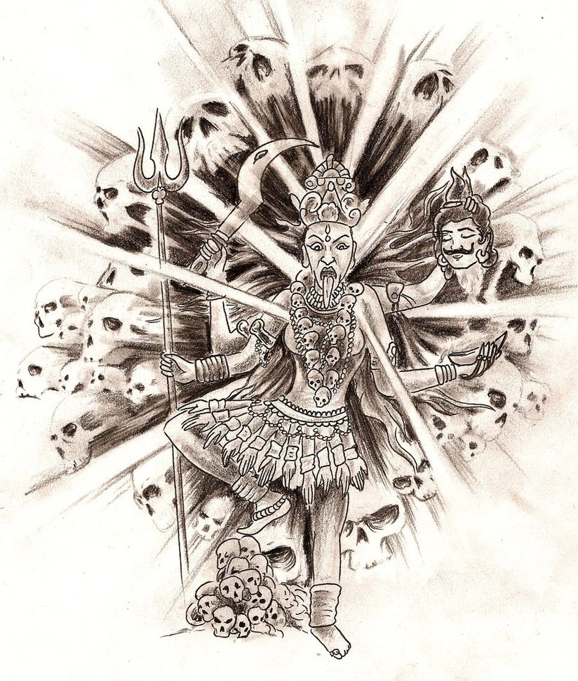 824x970 Kali Sketch By Simplytattoo - Kali Sketch