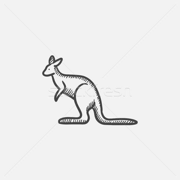 600x600 Kangaroo Sketch Icon. Vector Illustration Andrei Krauchuk - Kangaroo Sketch