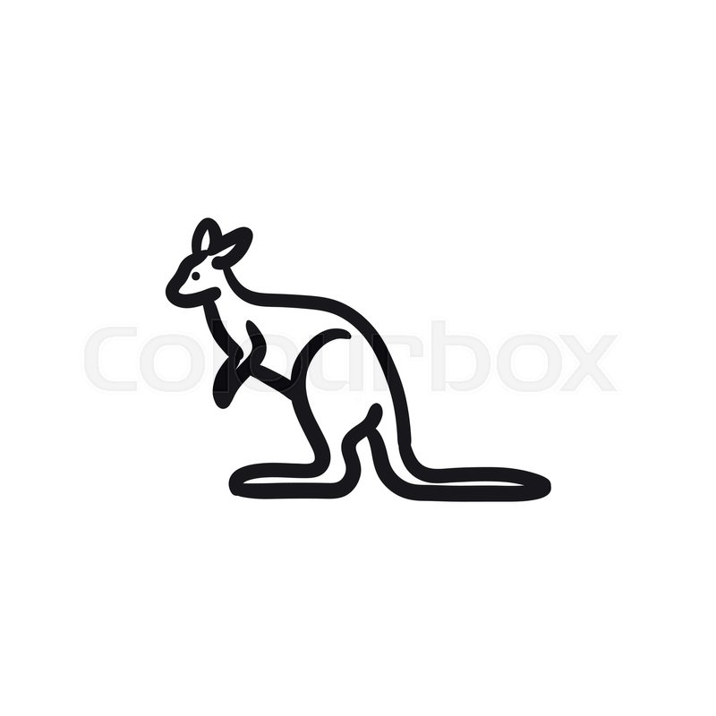 800x800 Kangaroo Vector Sketch Icon Isolated On Background. Hand Drawn - Kangaroo Sketch