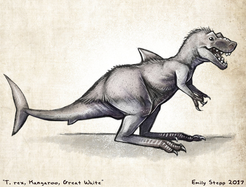 1026x779 T. Rex, Kangaroo, Great White Hybrid Sketch By Emilystepp On - Kangaroo Sketch