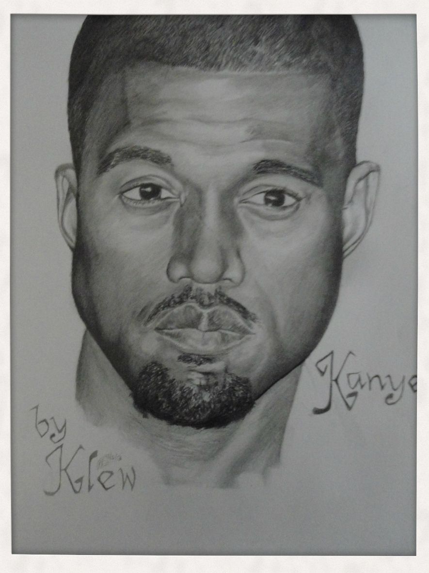 885x1180 Kanye West By Klew By On @ - Kanye West Sketch