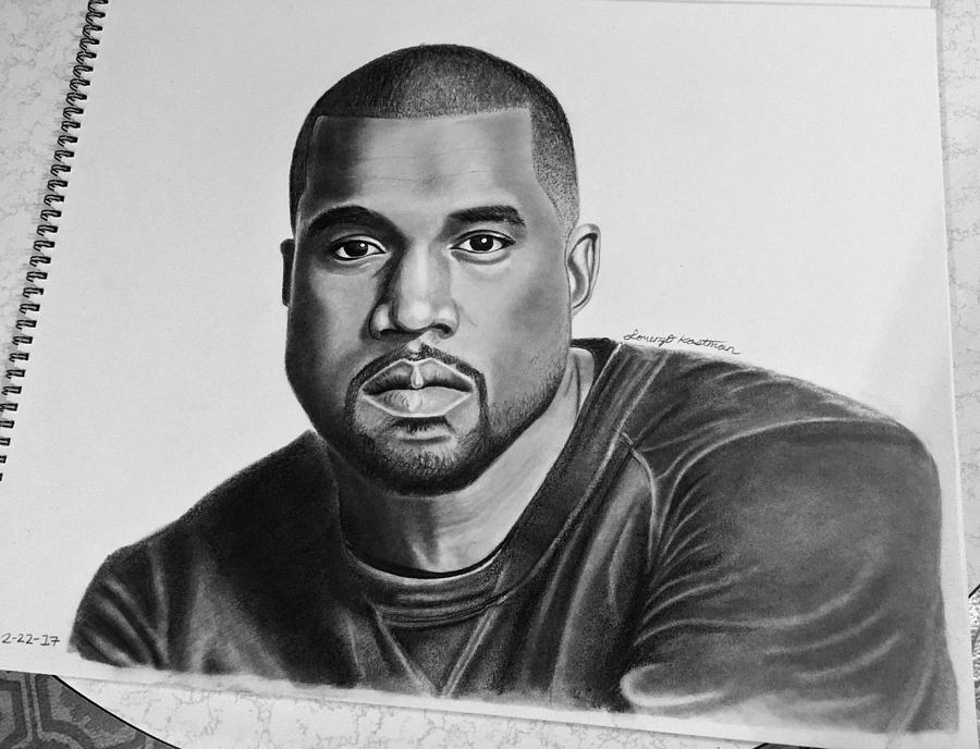 900x688 Kanye West Portrait Drawing By Lorenzo Kastman - Kanye West Sketch