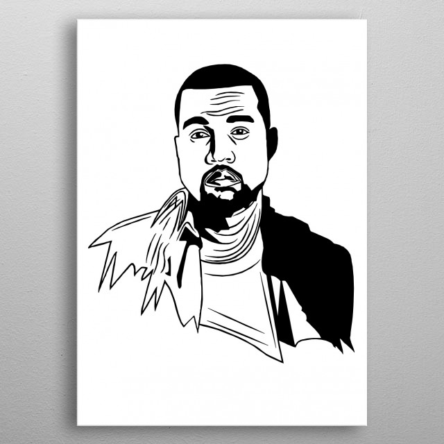 640x640 Kanye West Portrait By Artilley Metal Posters - Kanye West Sketch