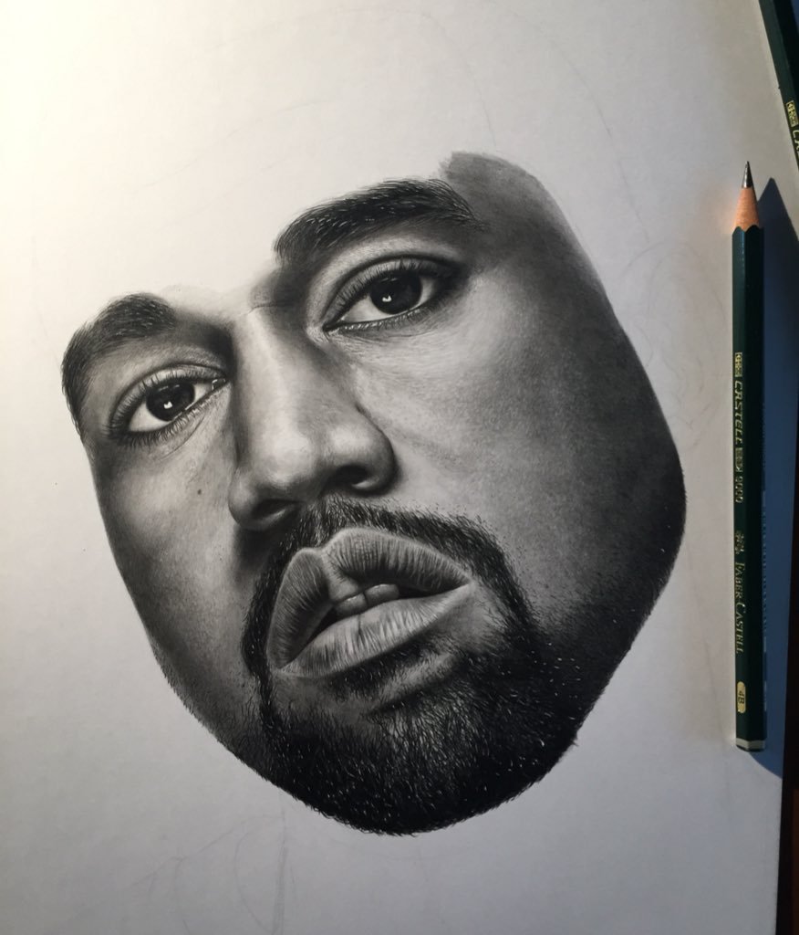 876x1024 Gurekbal Bhachu On Twitter So I Finally Finished My Kanye West - Kanye West Sketch