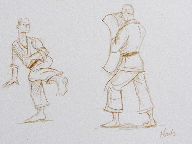 733x550 Sketches From Wednesday Night Urban Sketch - Karate Sketch