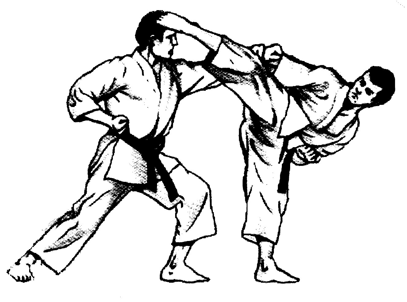 1327x985 Martial Arts Animation - Karate Sketch
