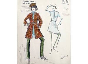 300x218 Karl Lagerfeld Auctions Sketches - Karl Lagerfeld Sketches