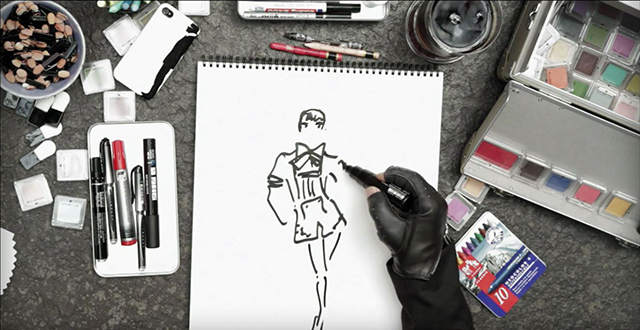 640x330 Watch Karl Lagerfeld Sketch His Life Preview - Karl Lagerfeld Sketches