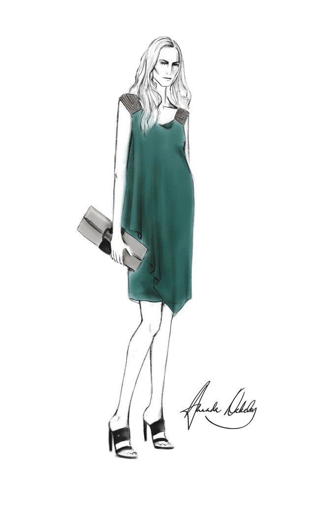 683x1024 Amanda Wakeley For Kate Middleton Source Courtesy Of Designer Via - Kate Middleton Sketch