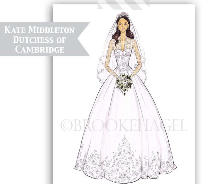 700x630 Fashion Sketches Kate Middleton Bridal Illustration - Kate Middleton Sketch