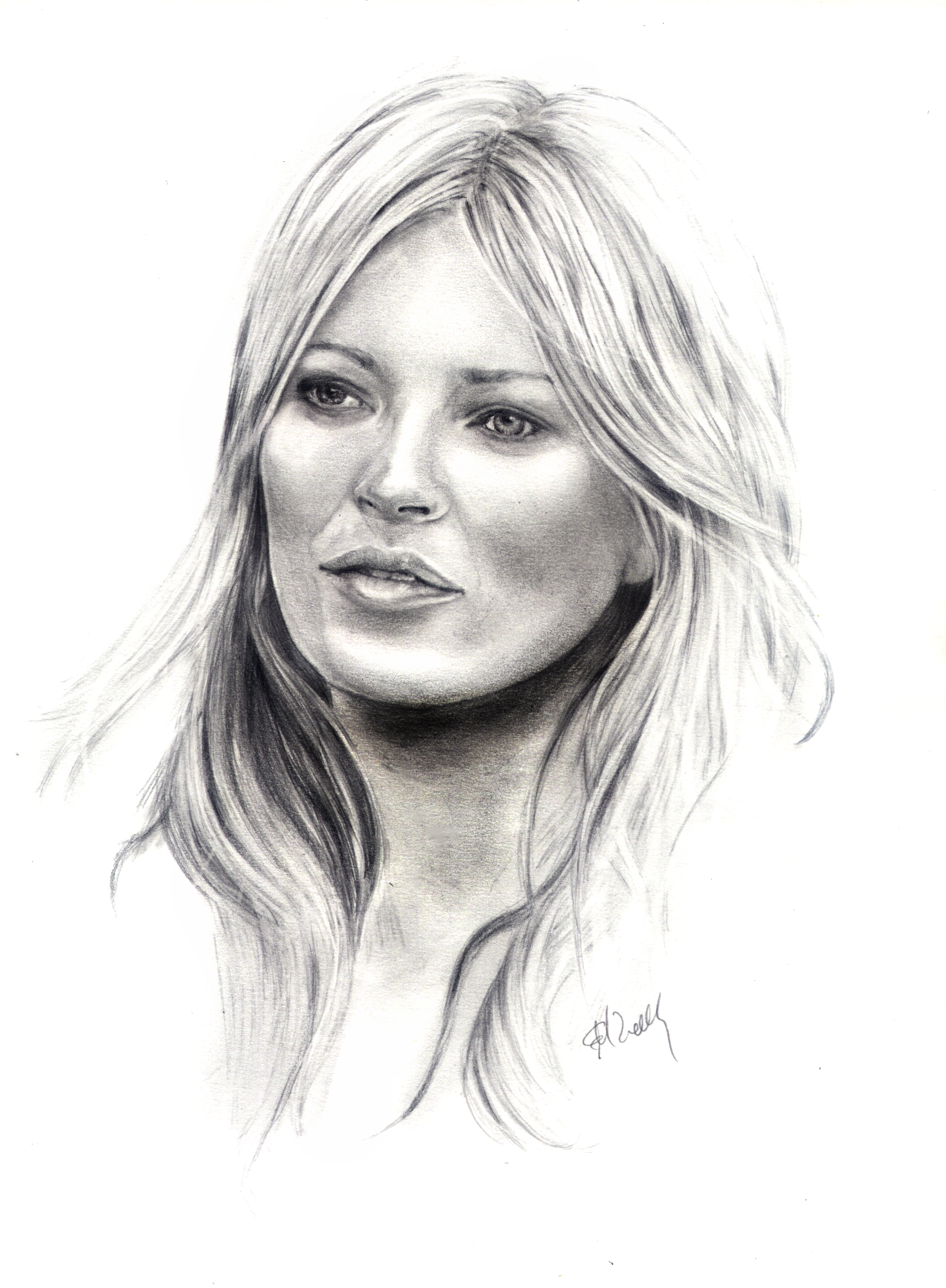 1233x1678 Kate Moss Pencil Drawing Graphic Portraits - Kate Moss Sketch