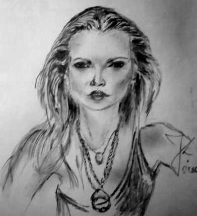 391x428 Portrait Of Kate Moss By Tyna3123 On Stars Portraits - Kate Moss Sketch