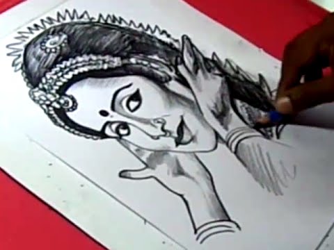480x360 How To Indian Classical Dancer Alarmel Valli Drawing For Kids - Kathak Sketch