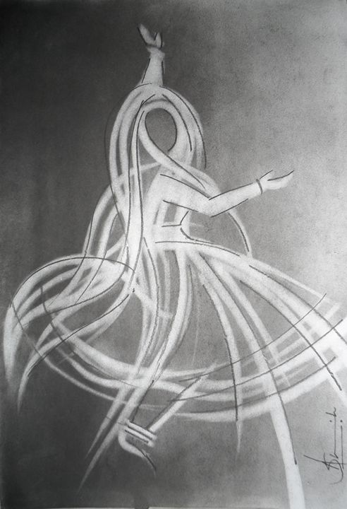 492x720 Kathak Dance 1 - Kathak Sketch