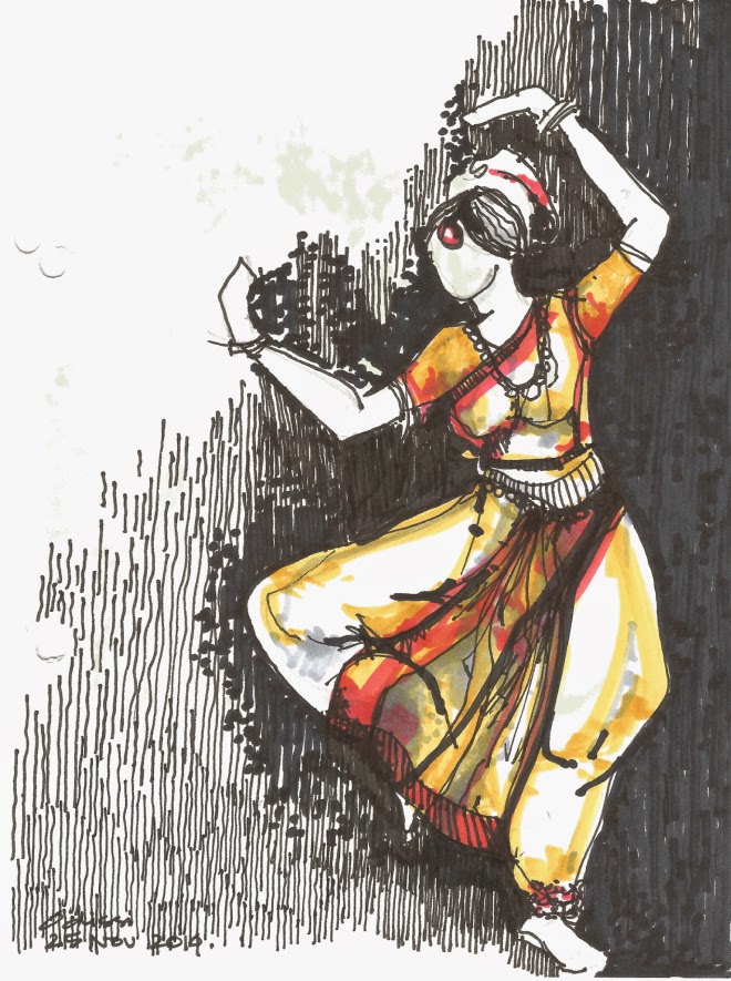 660x885 Classical Dance From Bangalore, India Urban Sketchers - Kathak Sketch