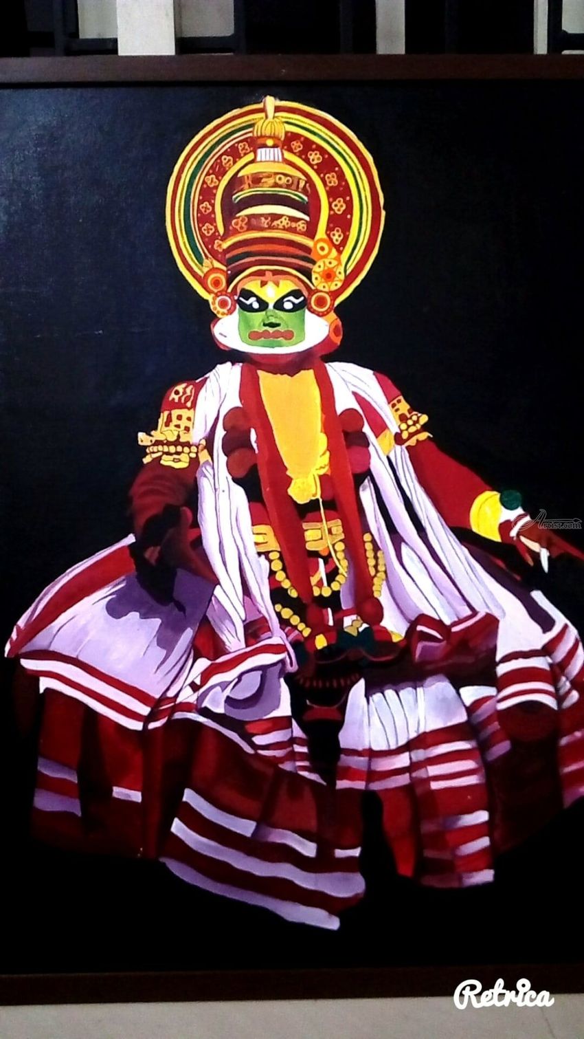 850x1511 Kathakali Painting On Canvas Drawings Sketch, Paintings By Amal - Kathakali Sketch