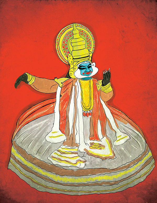 600x776 Kerala Traditional Dance Kathakali Drawing On Behance - Kathakali Sketch