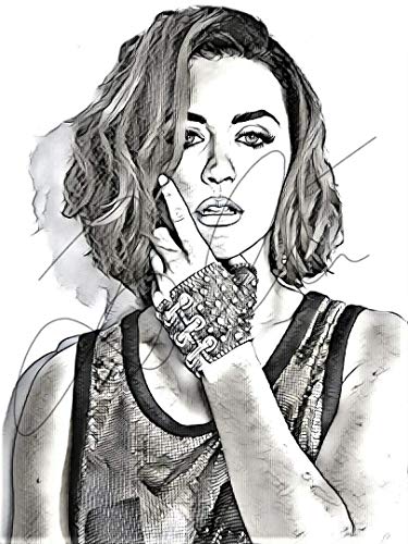 375x500 Katy Perry Sketch Drawing Print Poster Hand Drawn - Katy Perry Sketch