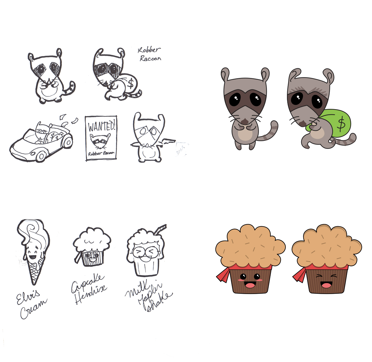 1299x1267 Marina Assreuy Kawaii Rockstars - Kawaii Sketches