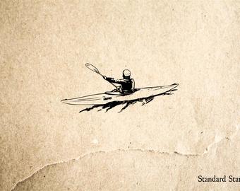 340x270 Kayak Rubber Stamp Etsy - Kayak Sketch