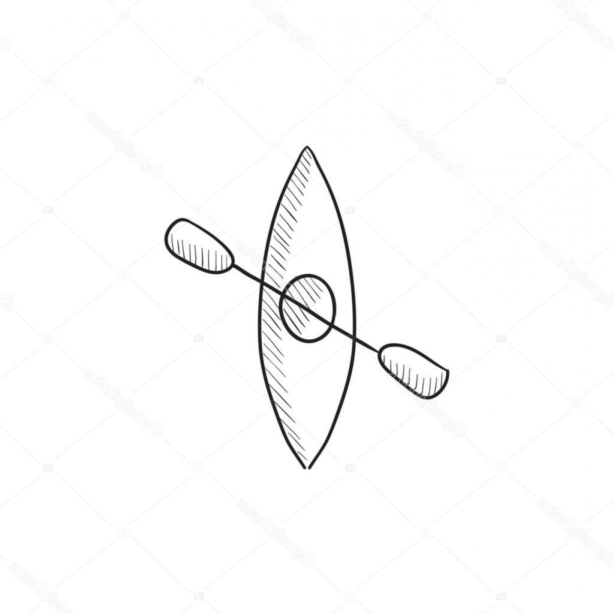 1228x1228 Stock Illustration Kayak With Paddle Sketch Icon Geekchicpro - Kayak Sketch