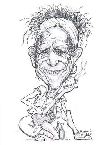 375x500 Keith Richards By Harbord Famous People Cartoon Toonpool - Keith Richards Sketch
