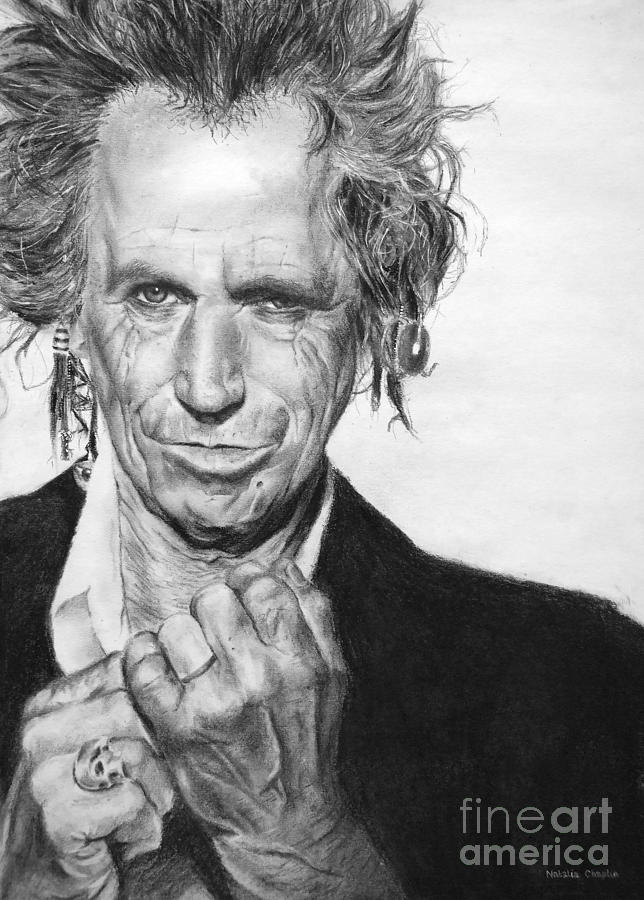 644x900 Keith Richards Drawing By Natalia Chaplin - Keith Richards Sketch