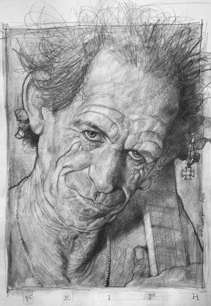 700x1014 Keith Richards Pencil On Paper - Keith Richards Sketch
