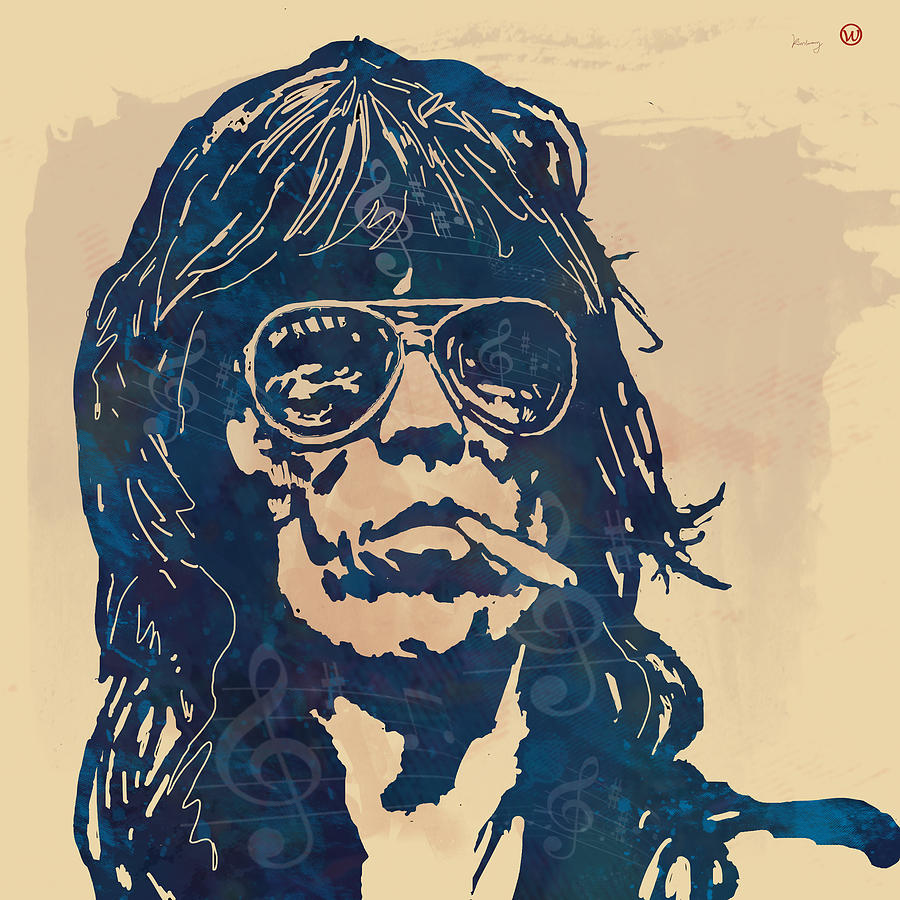900x900 Keith Richards Pop Stylised Art Sketch Poster Drawing By Kim Wang - Keith Richards Sketch