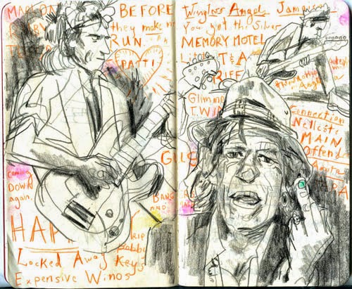 500x411 Daniel Baxter Art Keith Richards - Keith Richards Sketch