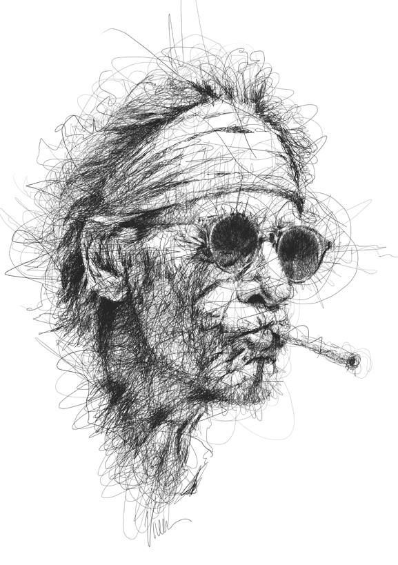 577x819 Drawing In Pencil Scribbles - Keith Richards Sketch