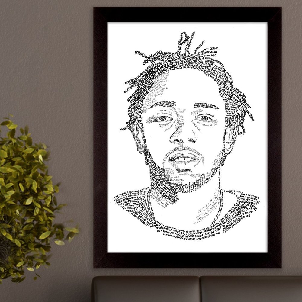 1000x1000 Kendrick Lamar Lyric Poster I Give Cool Gifts - Kendrick Lamar Sketch