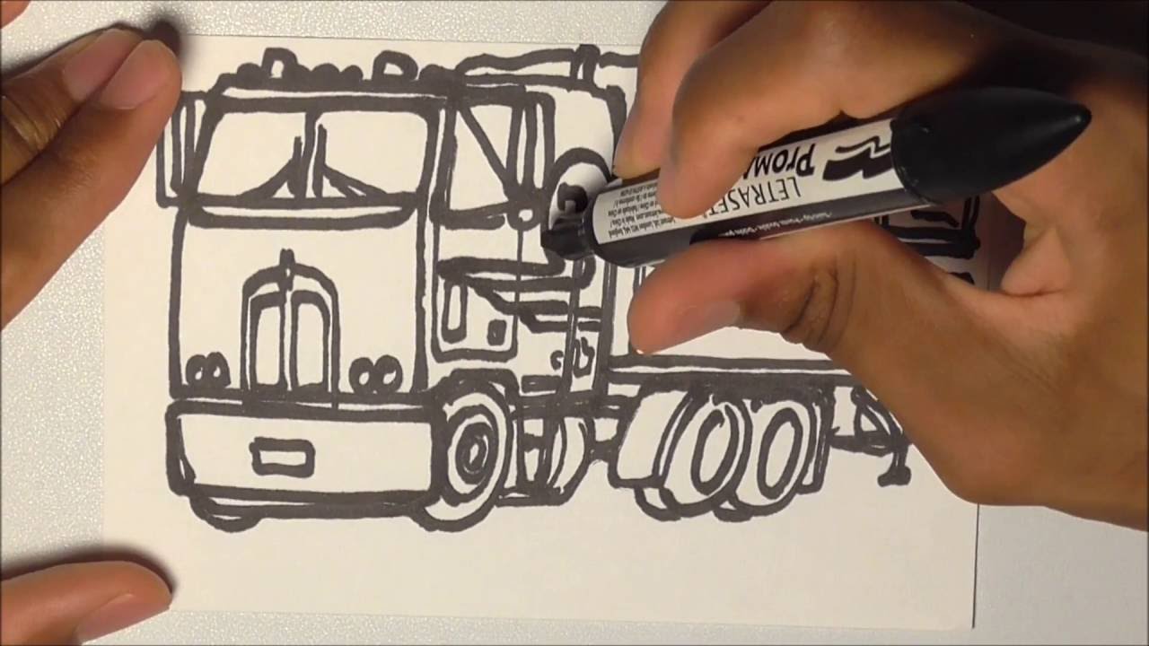 1280x720 Drawing Trucks!!! Kenworth K100 - Kenworth Sketch