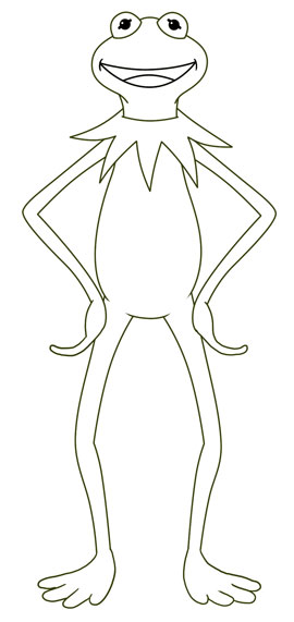 270x571 Kermit The Frog Cartoon Drawing Lesson - Kermit Sketch