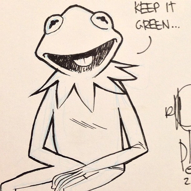 612x612 The Day Begins With A Kermit Sketch - Kermit Sketch