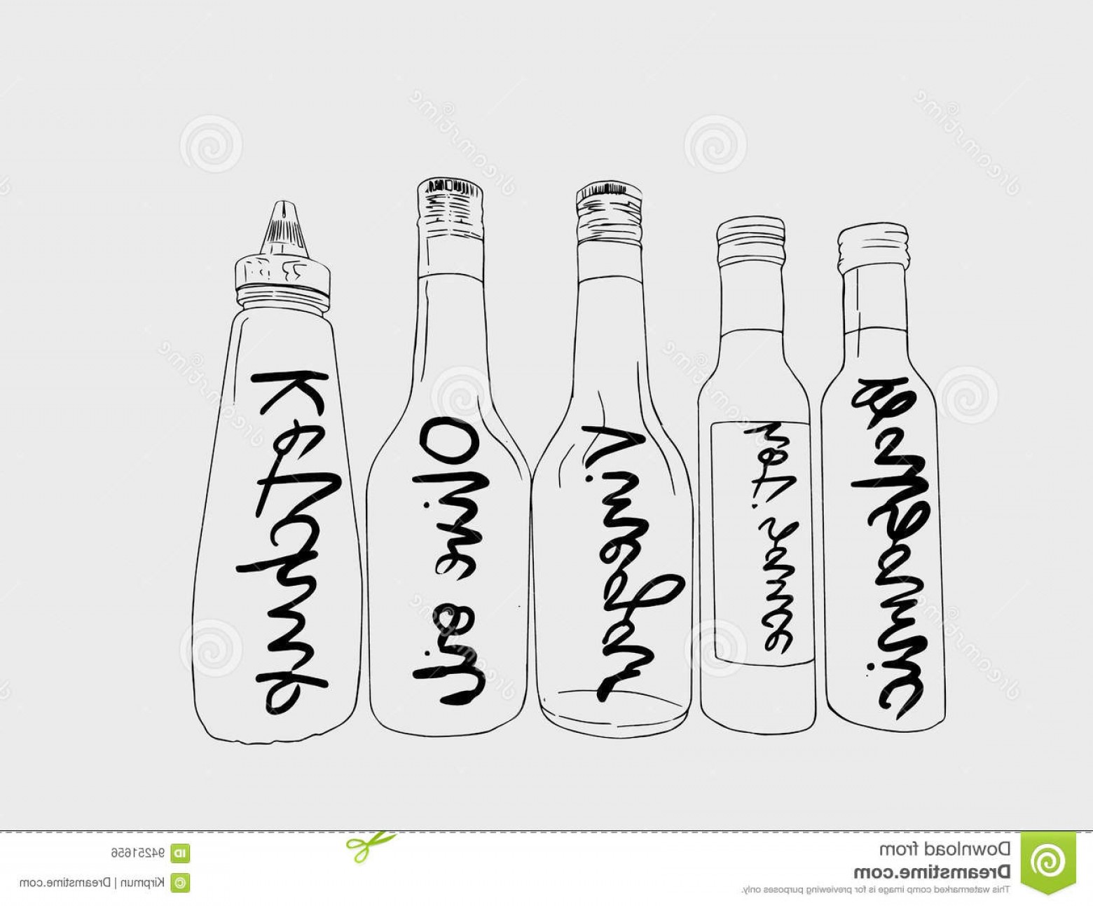 1560x1293 Stock Illustration Bottles Sauce Sketch Vector Balsamic Hot - Ketchup Sketch