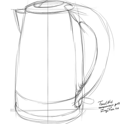500x500 How To Draw A Kettle Step By Step - Kettle Sketch
